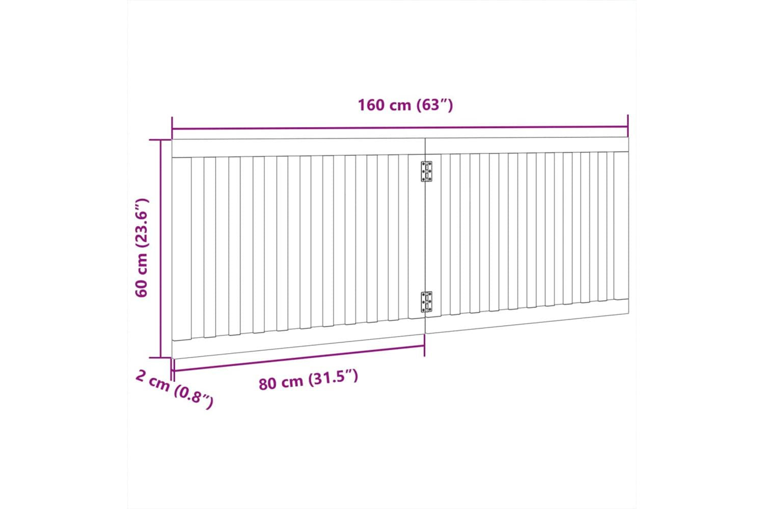 Vidaxl Dog Gate Foldable 2 Panels 160 Cm Poplar Wood-9