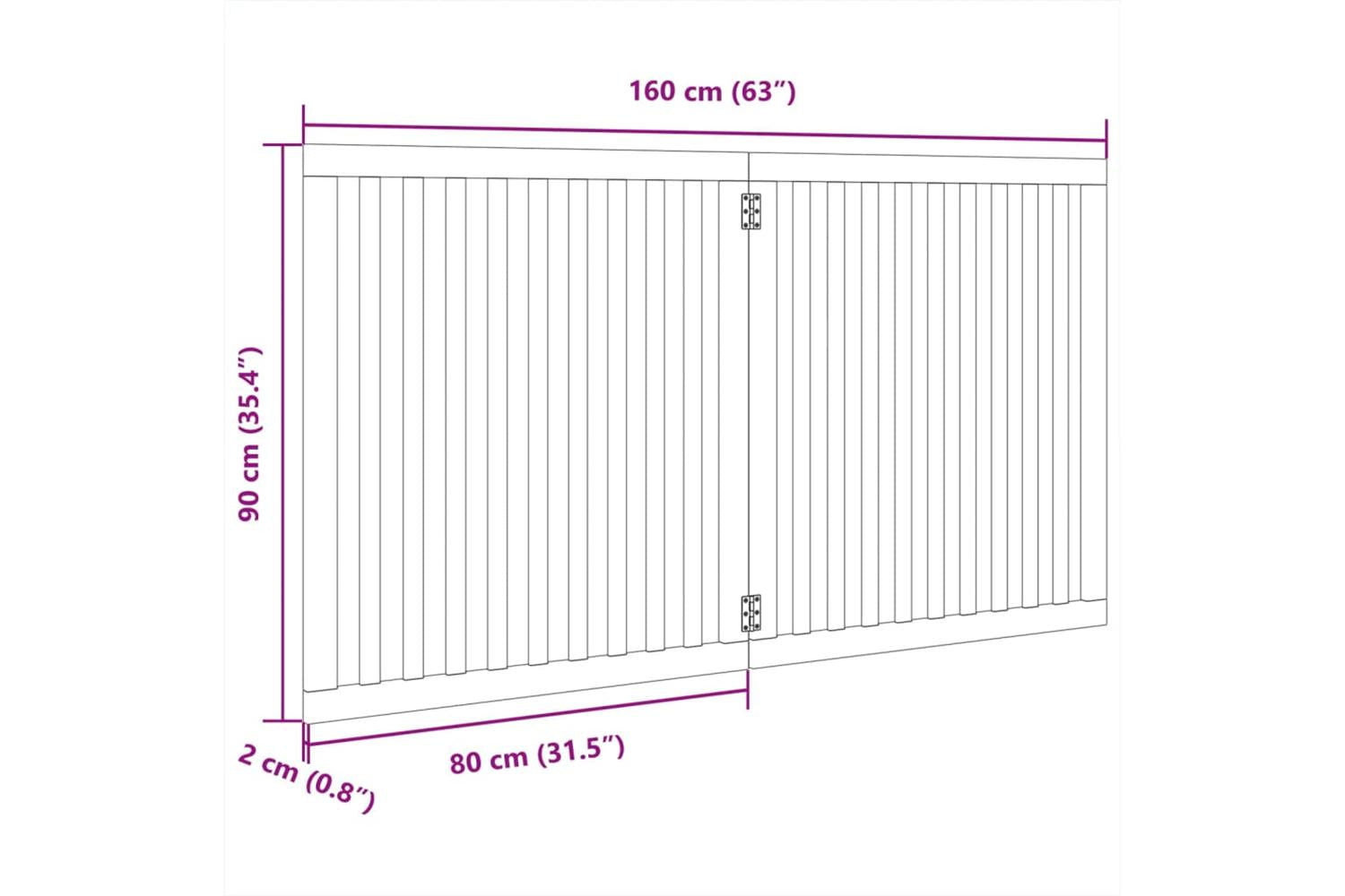 Vidaxl Dog Gate Foldable 2 Panels 160 Cm Poplar Wood-9