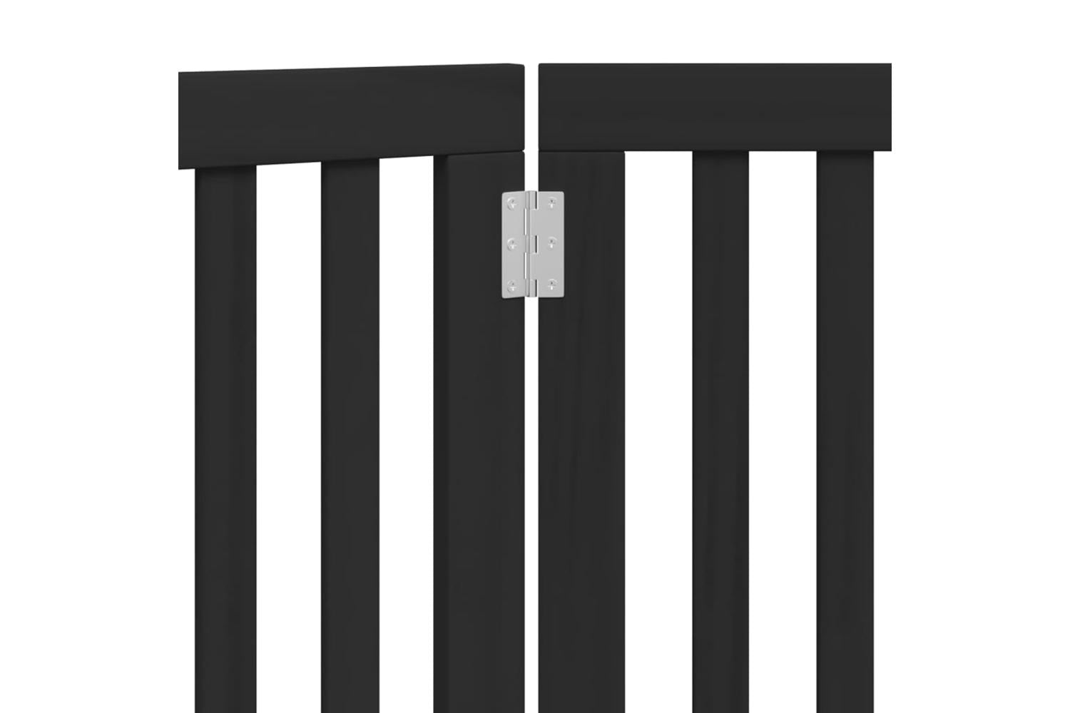 Vidaxl Dog Gate Foldable 3 Panels Black 150 Cm Poplar Wood-8