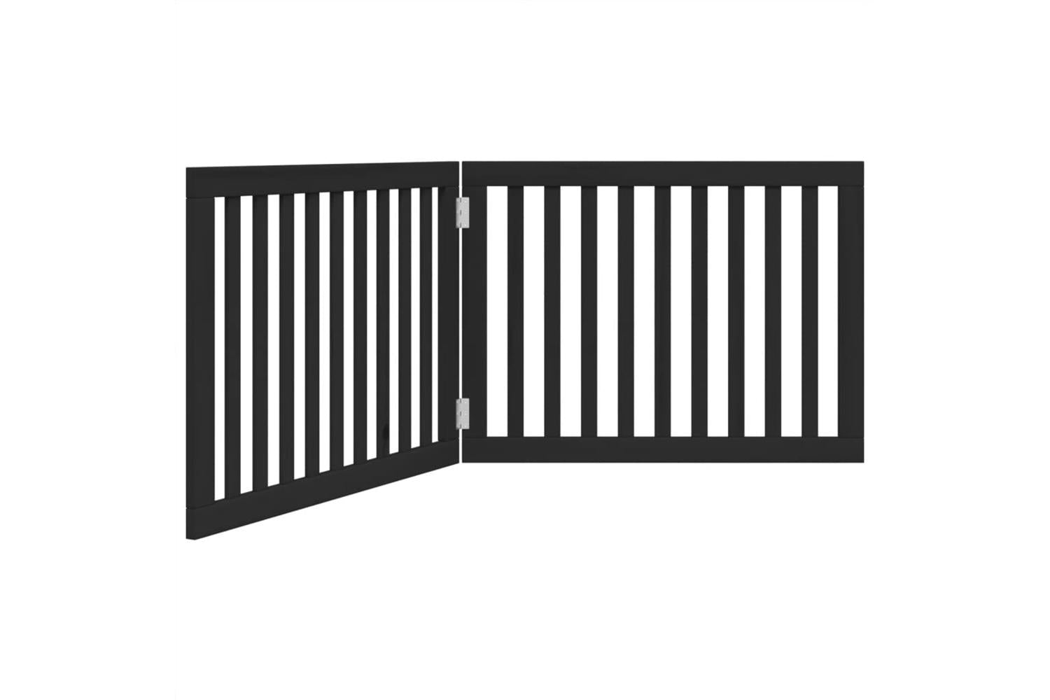 Vidaxl Dog Gate Foldable 2 Panels Black 160 Cm Poplar Wood-2