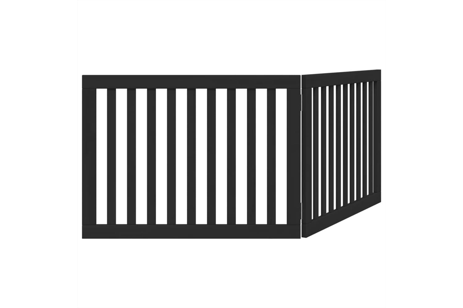 Vidaxl Dog Gate Foldable 2 Panels Black 160 Cm Poplar Wood-6