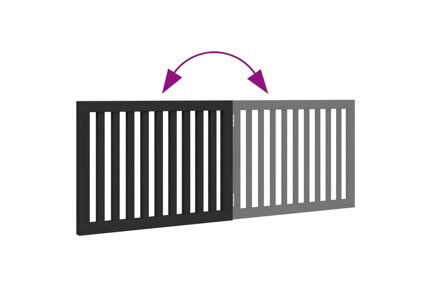 Vidaxl Dog Gate Foldable 2 Panels Black 160 Cm Poplar Wood-7