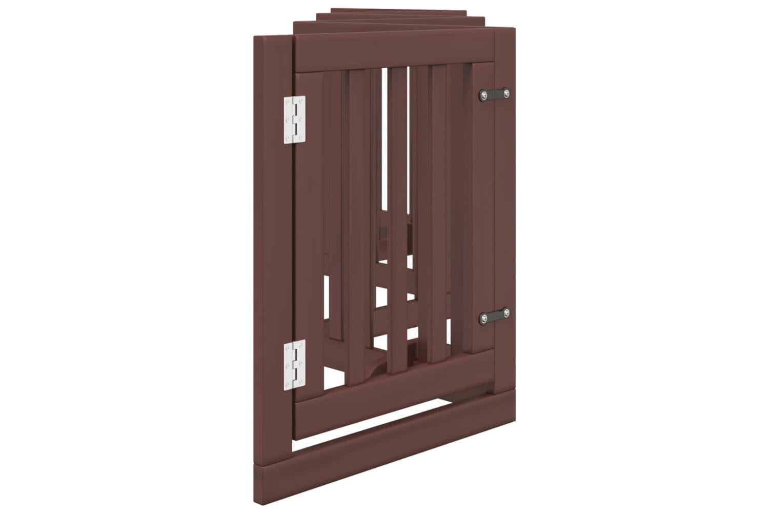 Vidaxl Dog Gate With Door Foldable 6 Panels Brown 300 Cm Poplar Wood-5