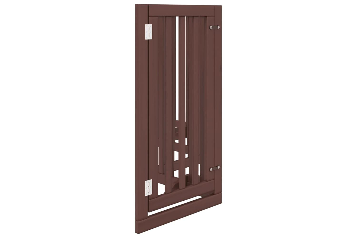 Vidaxl Dog Gate With Door Foldable 6 Panels Brown 300 Cm Poplar Wood-5