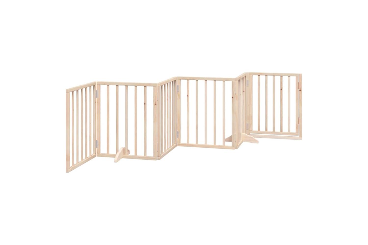 Vidaxl Dog Gate With Door Foldable 6 Panels 300 Cm Poplar Wood-6