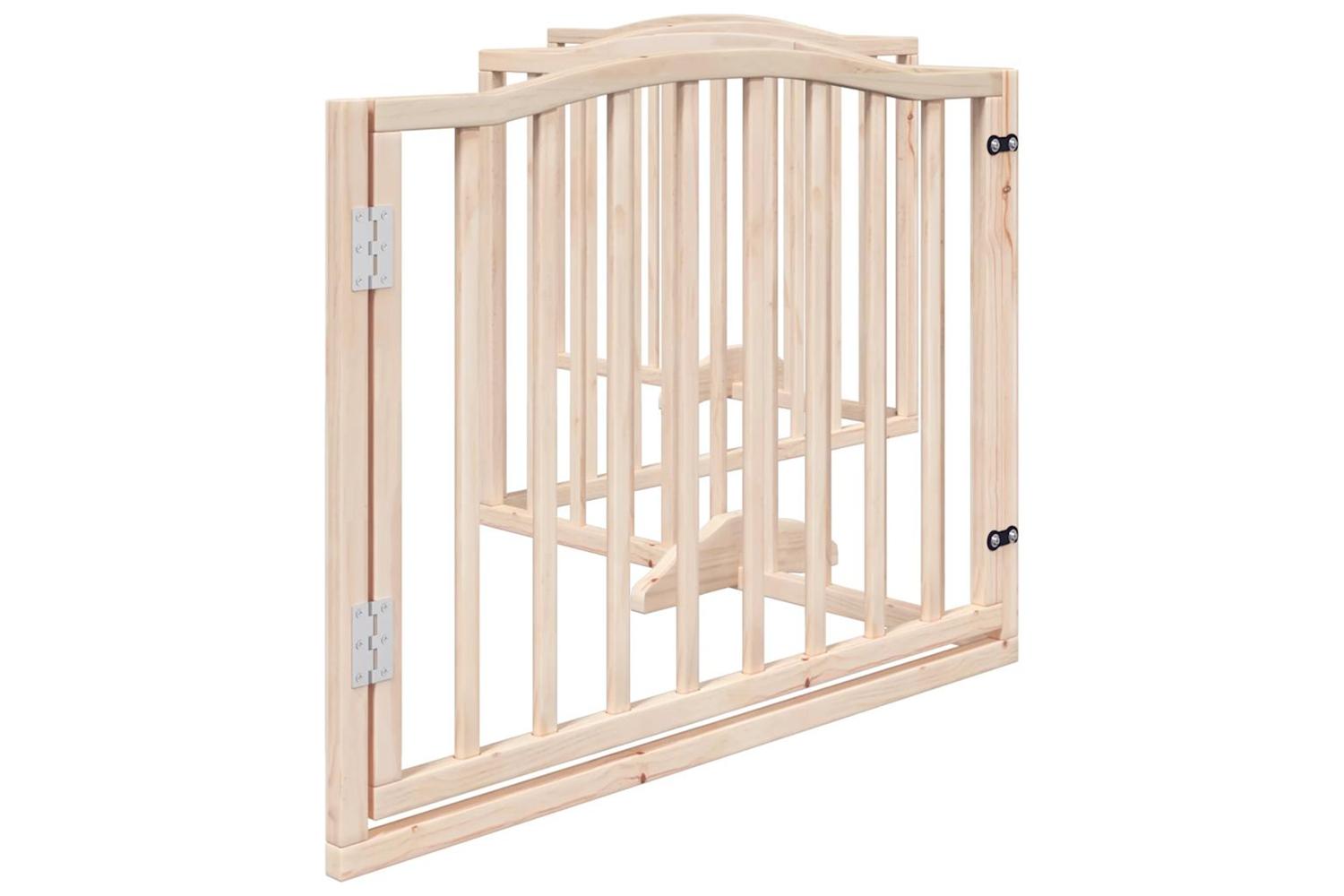 Vidaxl Dog Gate With Door Foldable 4 Panels 320 Cm Poplar Wood-5