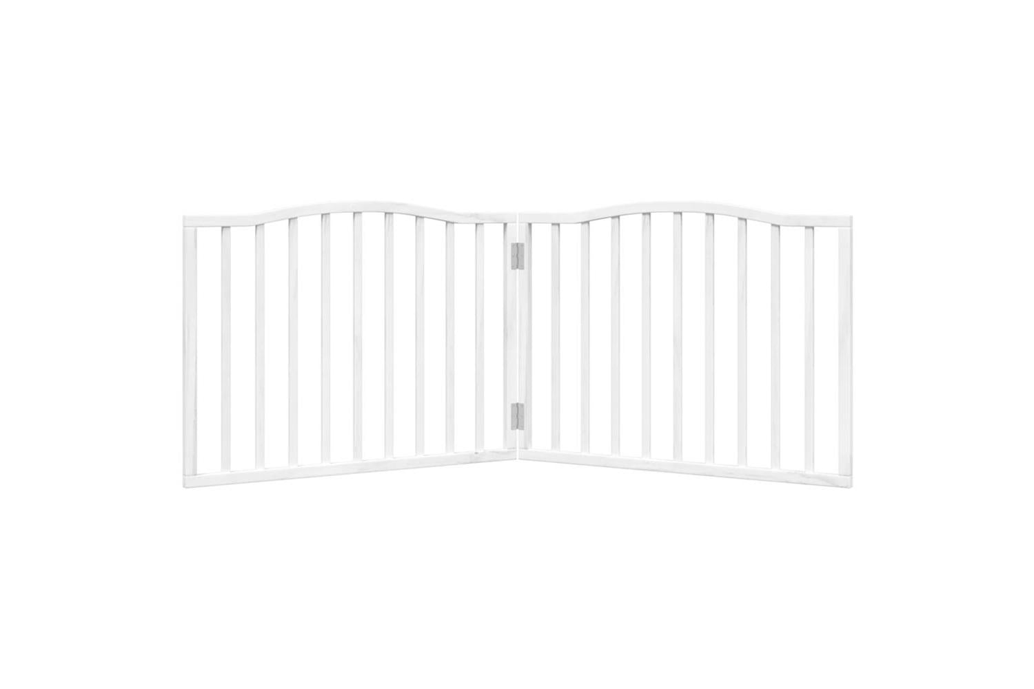 Vidaxl Dog Gate Foldable 2 Panels White 160 Cm Poplar Wood-4