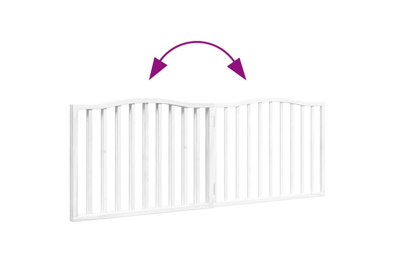 Vidaxl Dog Gate Foldable 2 Panels White 160 Cm Poplar Wood-7