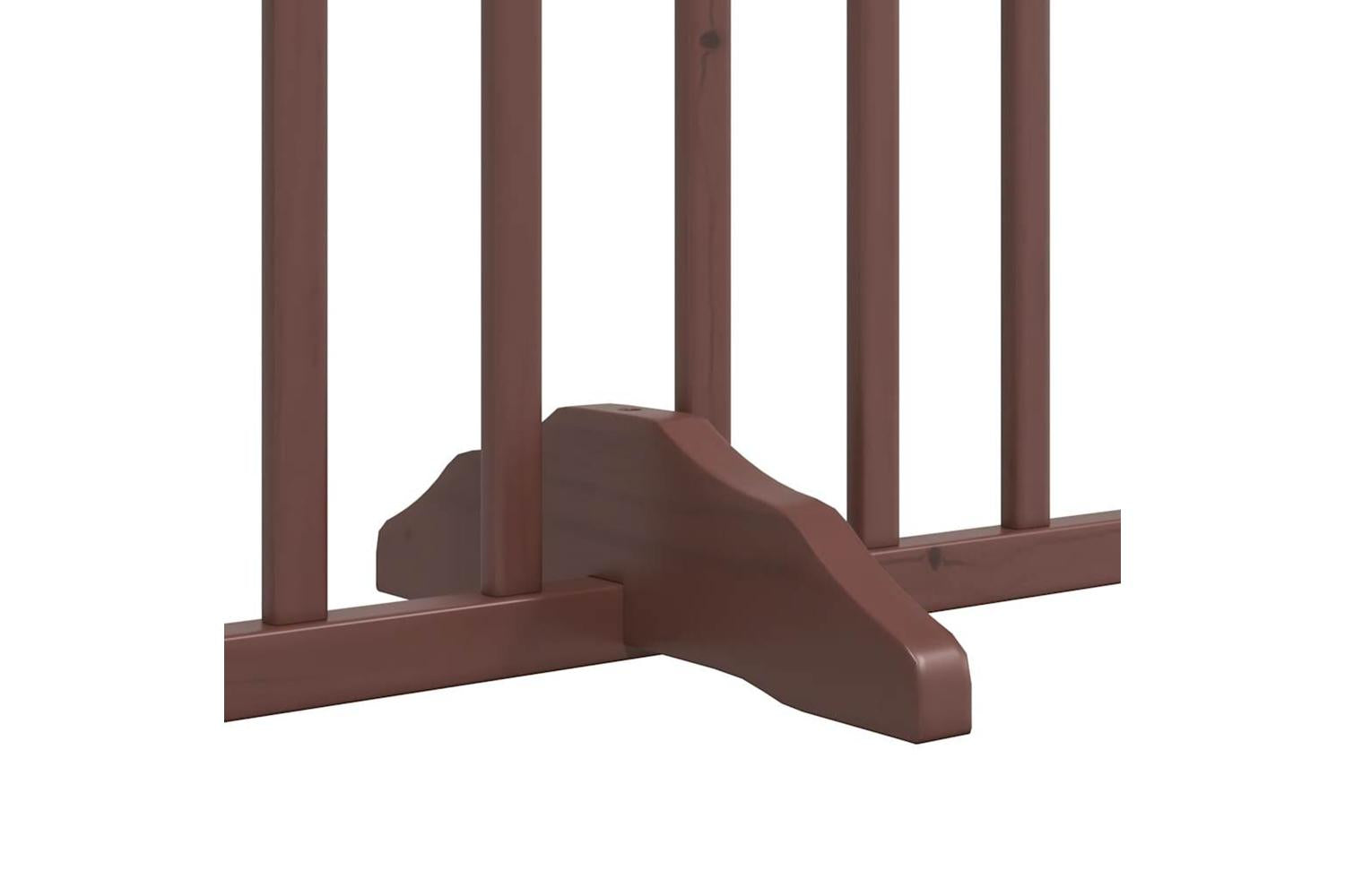 Vidaxl Dog Gate With Door Foldable 4 Panels Brown Oak 320 Cm Poplar Wood-9
