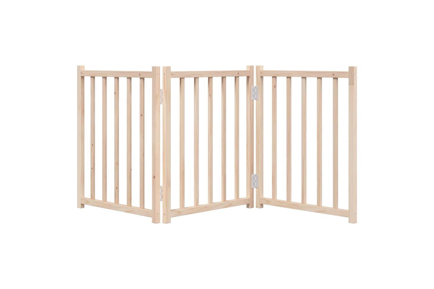 Vidaxl Dog Gate Foldable 3 Panels 150 Cm Solid Wood Fir-4