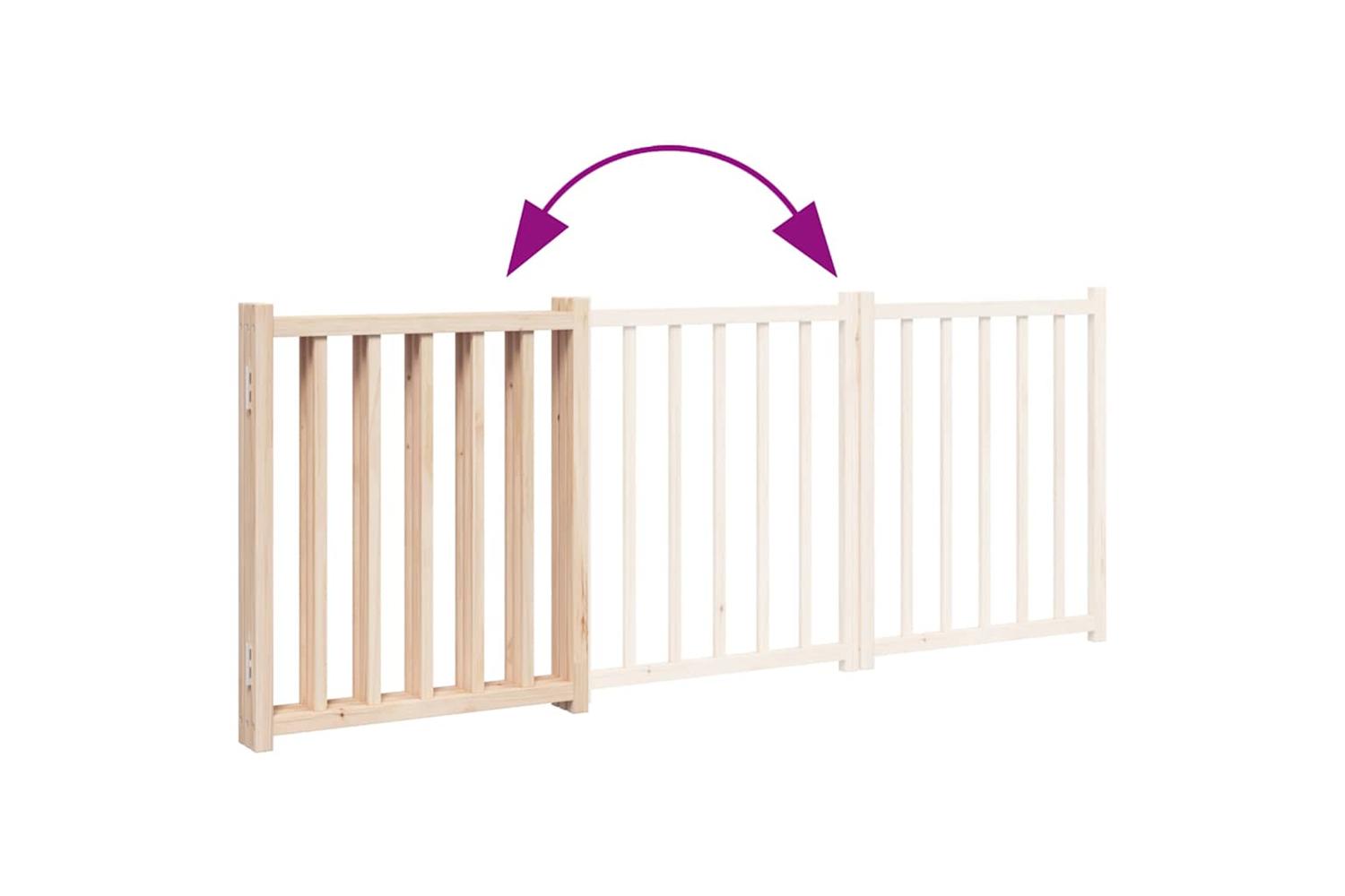 Vidaxl Dog Gate Foldable 3 Panels 150 Cm Solid Wood Fir-7