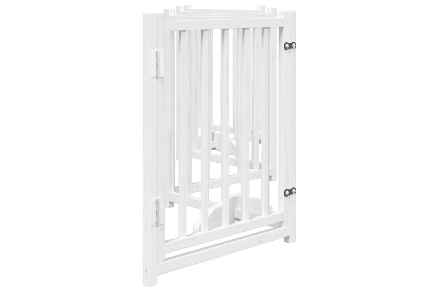 Vidaxl Dog Gate With Door Foldable 6 Panels White 300 Cm Solid Wood Fir-5