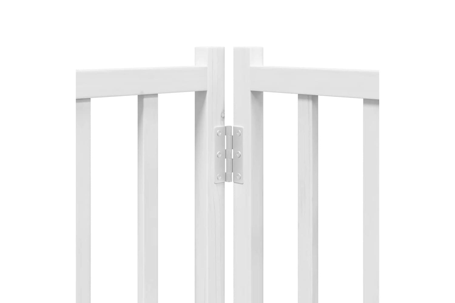 Vidaxl Dog Gate With Door Foldable 6 Panels White 300 Cm Solid Wood Fir-10