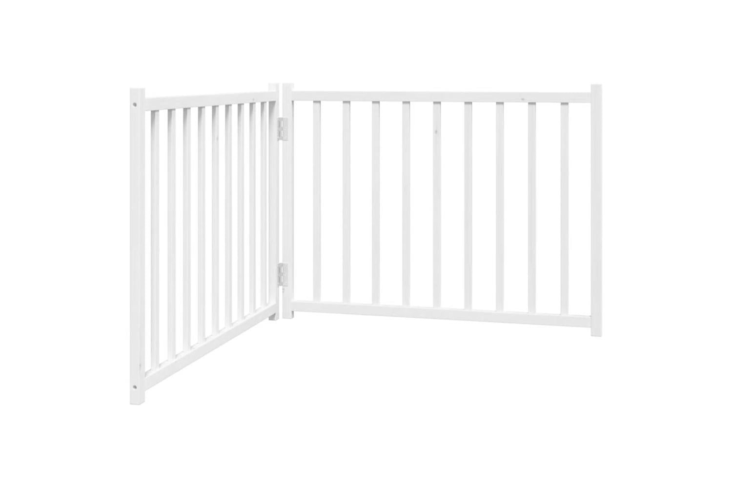 Vidaxl Dog Gate Foldable 2 Panels White 160 Cm Solid Wood Fir-2