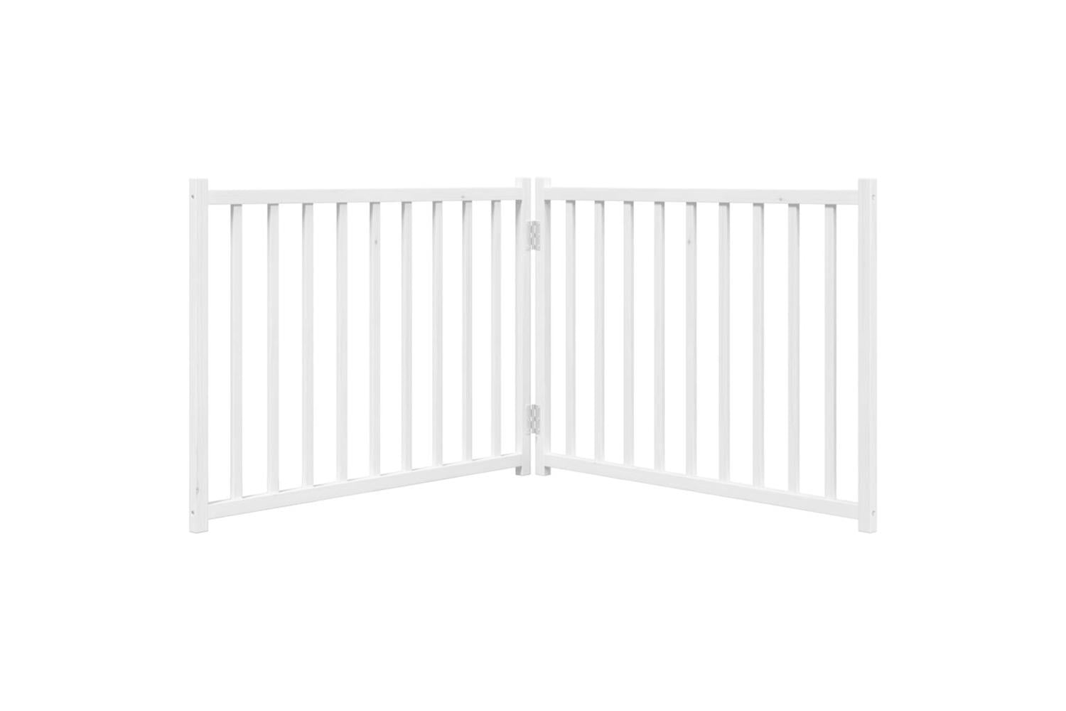 Vidaxl Dog Gate Foldable 2 Panels White 160 Cm Solid Wood Fir-4