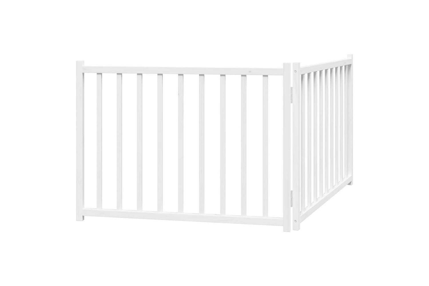 Vidaxl Dog Gate Foldable 2 Panels White 160 Cm Solid Wood Fir-6