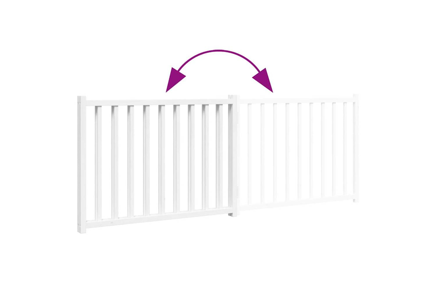 Vidaxl Dog Gate Foldable 2 Panels White 160 Cm Solid Wood Fir-7