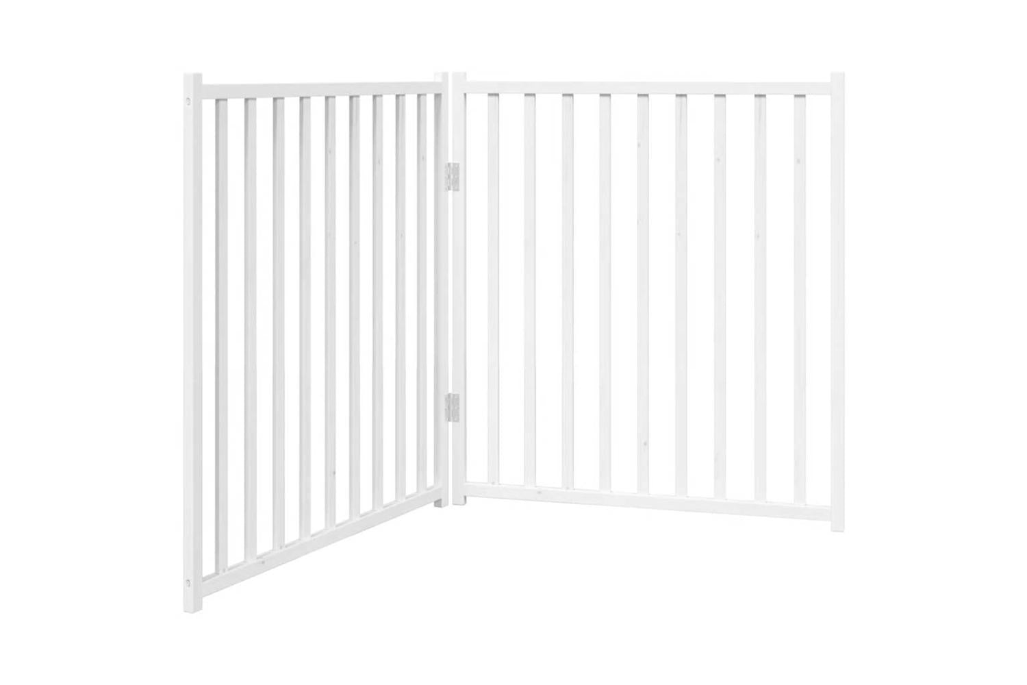 Vidaxl Dog Gate Foldable 2 Panels White 160 Cm Solid Wood Fir