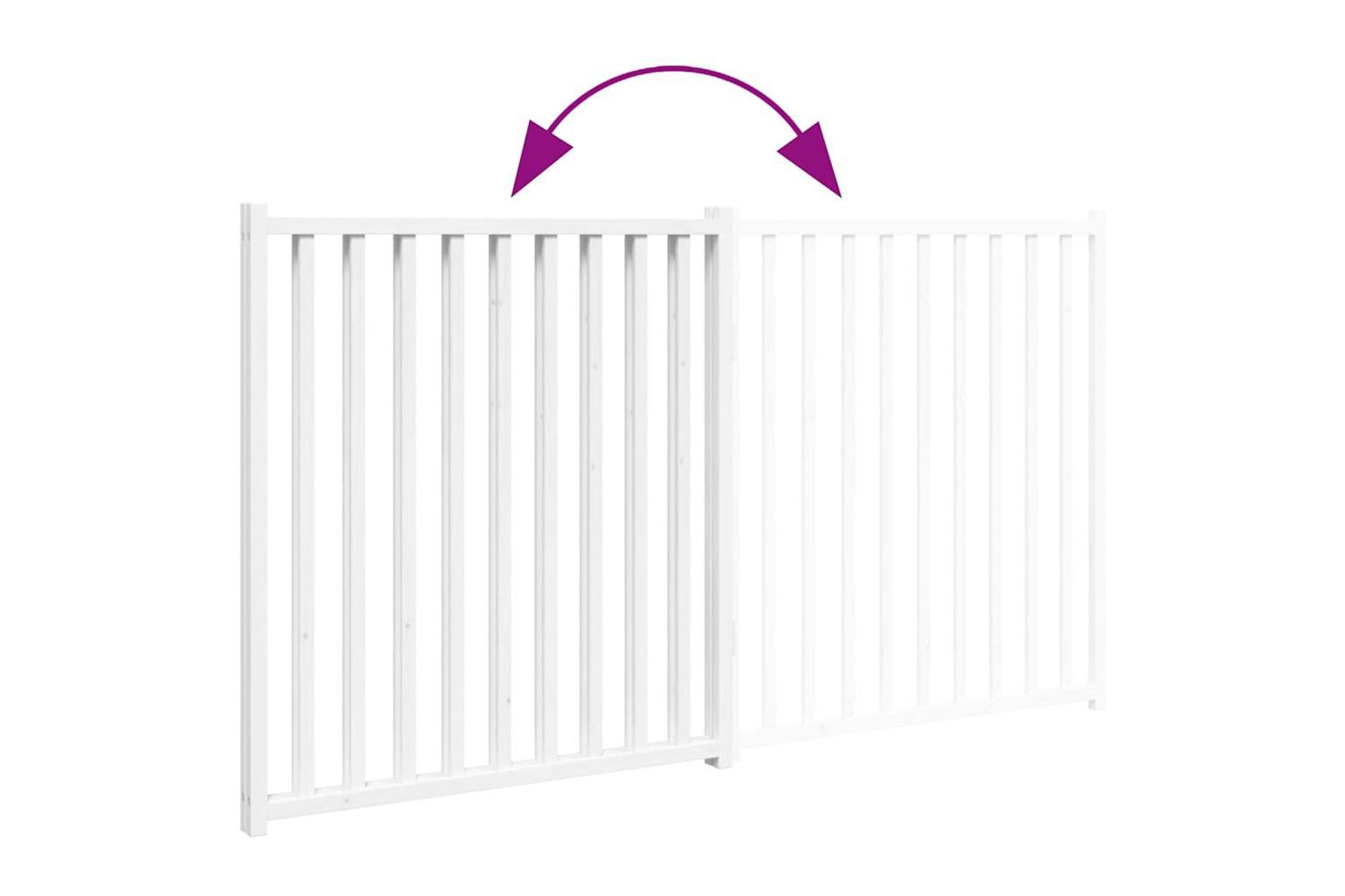 Vidaxl Dog Gate Foldable 2 Panels White 160 Cm Solid Wood Fir-7