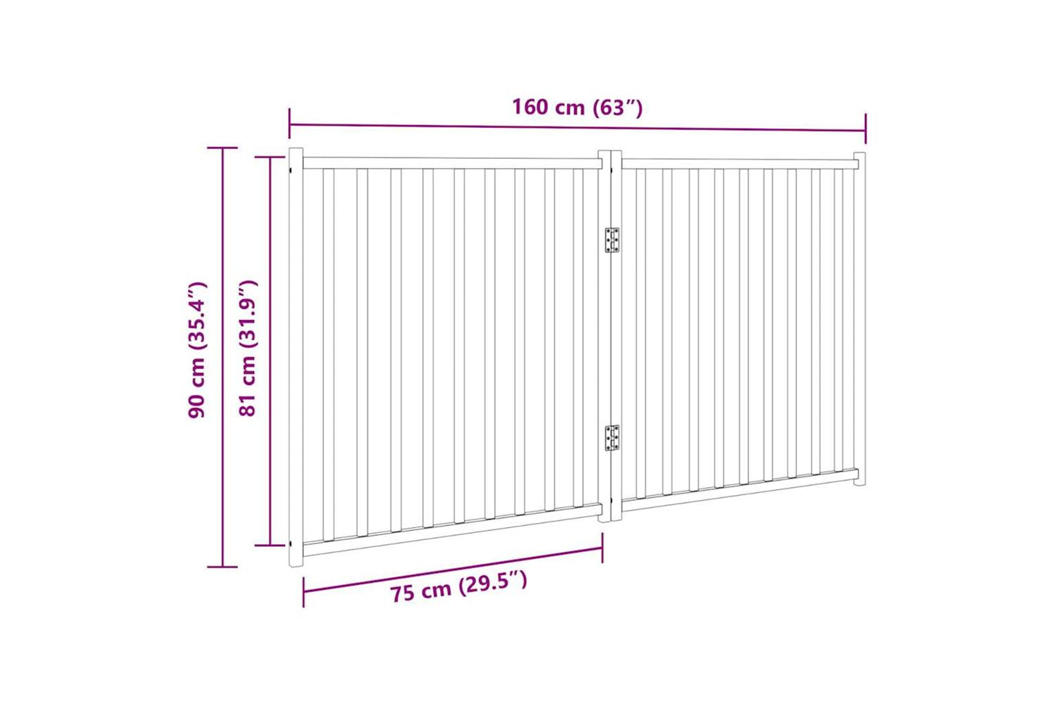 Vidaxl Dog Gate Foldable 2 Panels White 160 Cm Solid Wood Fir-9