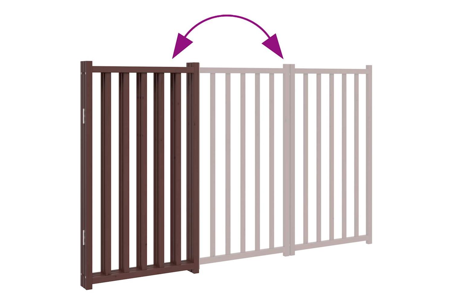 Vidaxl Dog Gate Foldable 3 Panels Brown Oak 150 Cm Solid Wood Fir-7