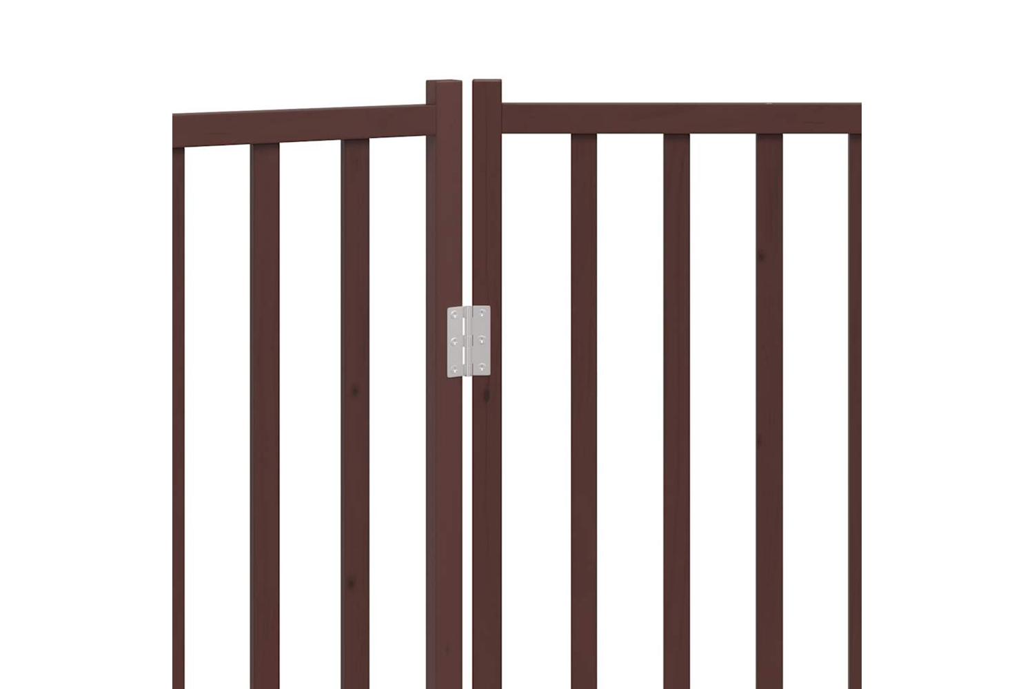 Vidaxl Dog Gate Foldable 3 Panels Brown Oak 150 Cm Solid Wood Fir-8