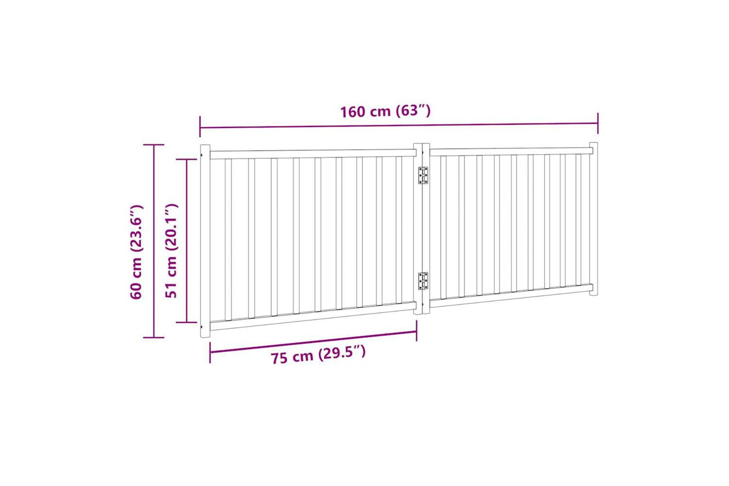 Vidaxl Dog Gate Foldable 2 Panels Brown Oak 160 Cm Solid Wood Fir-9