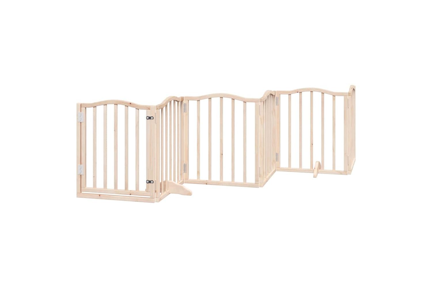 Vidaxl Dog Gate With Door Foldable 12 Panels 600 Cm Poplar Wood-4