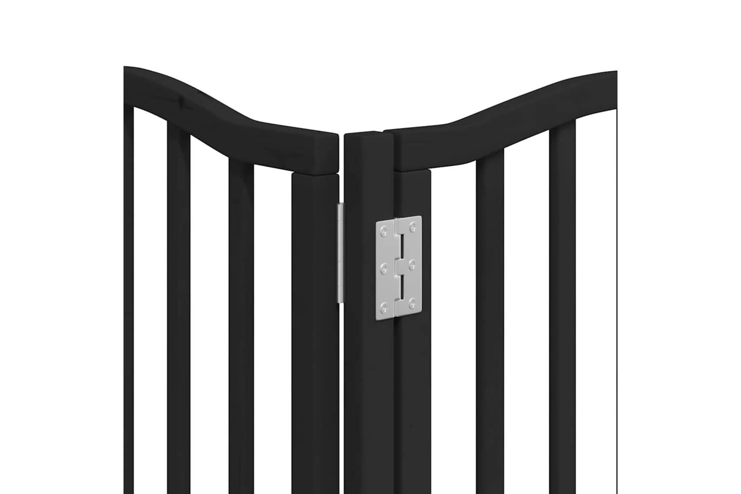 Vidaxl Dog Gate With Door Foldable 15 Panels Black 750 Cm Poplar Wood-10