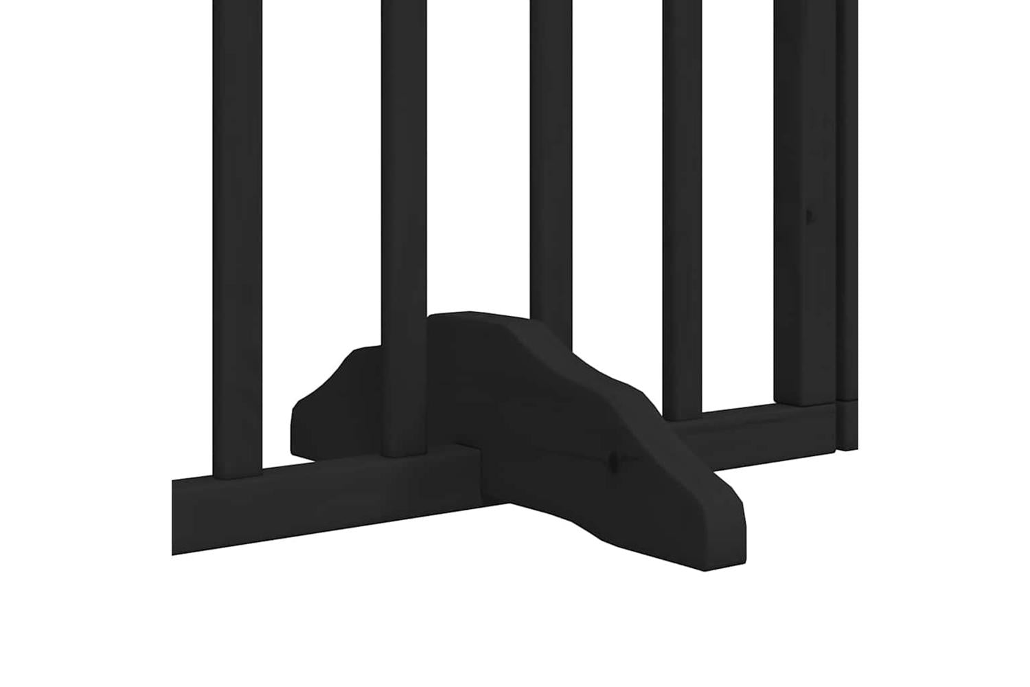 Vidaxl Dog Gate With Door Foldable 9 Panels Black 450 Cm Poplar Wood-8