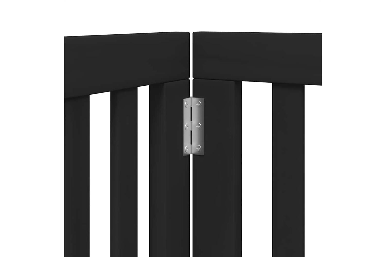 Vidaxl Dog Gate With Door Foldable 9 Panels Black 450 Cm Poplar Wood-8