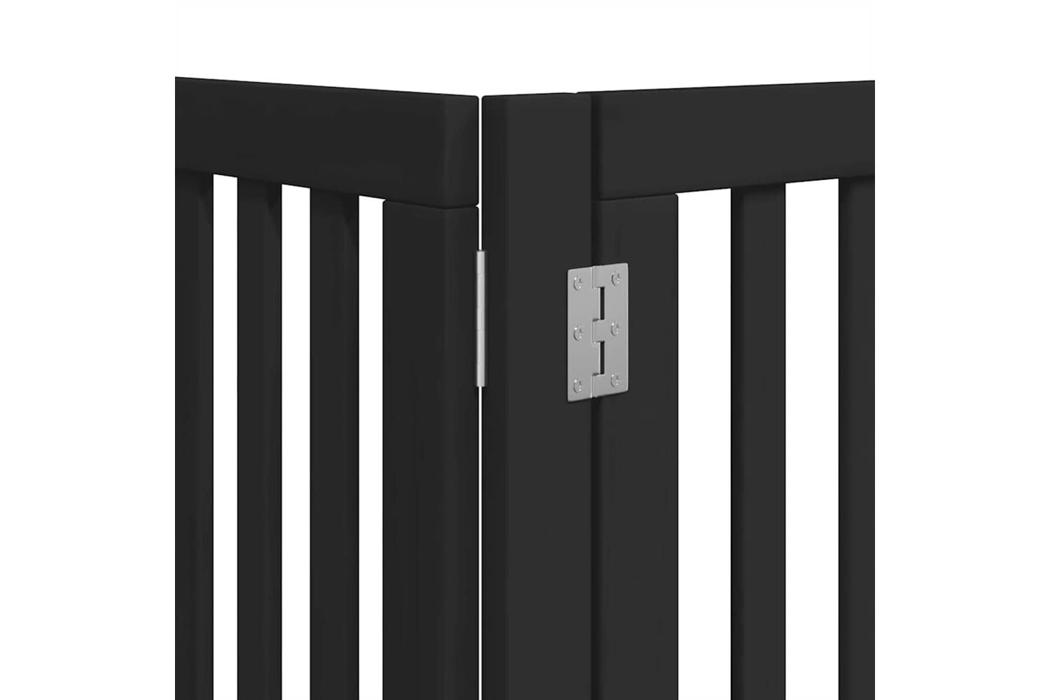 Vidaxl Dog Gate With Door Foldable 9 Panels Black 450 Cm Poplar Wood-10