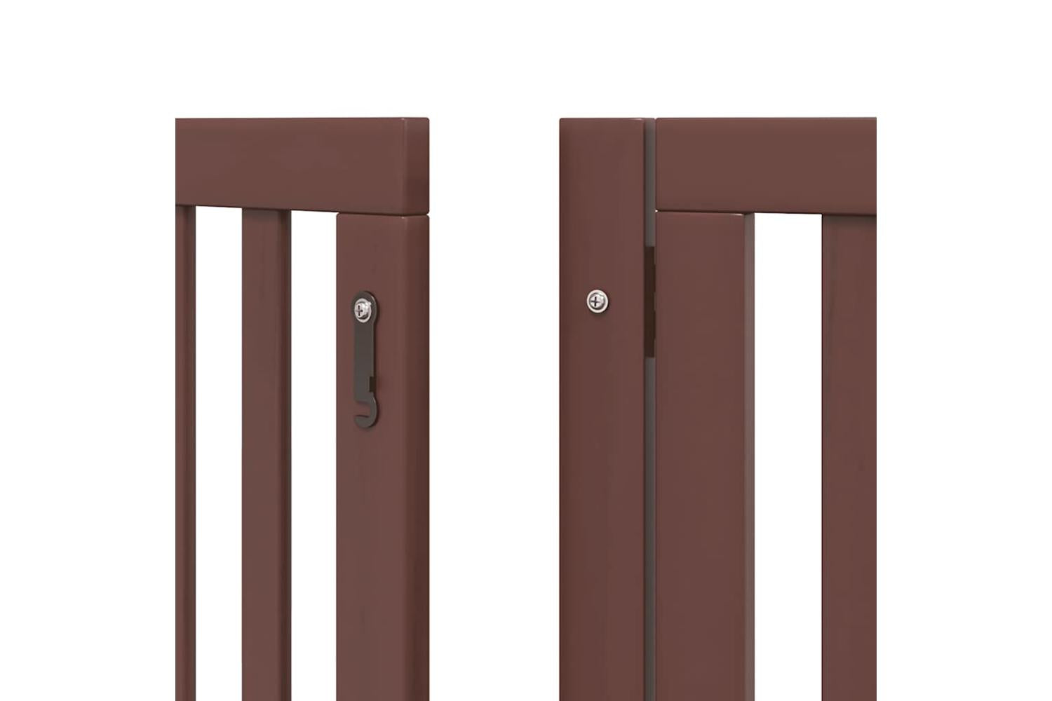 Vidaxl Dog Gate With Door Foldable 15 Panels Brown 750 Cm Poplar Wood-9