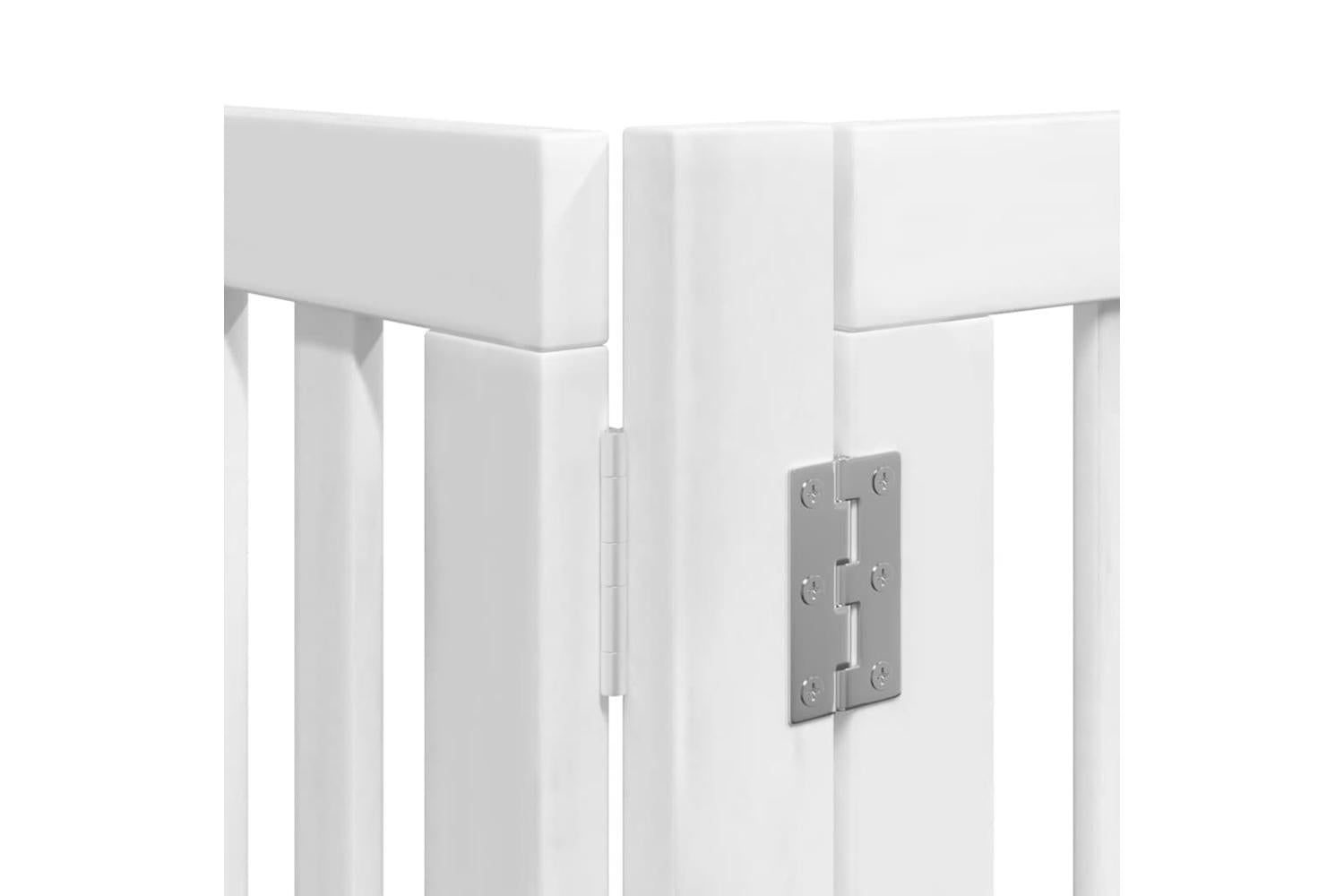 Vidaxl Dog Gate With Door Foldable 6 Panels White 480 Cm Poplar Wood-10
