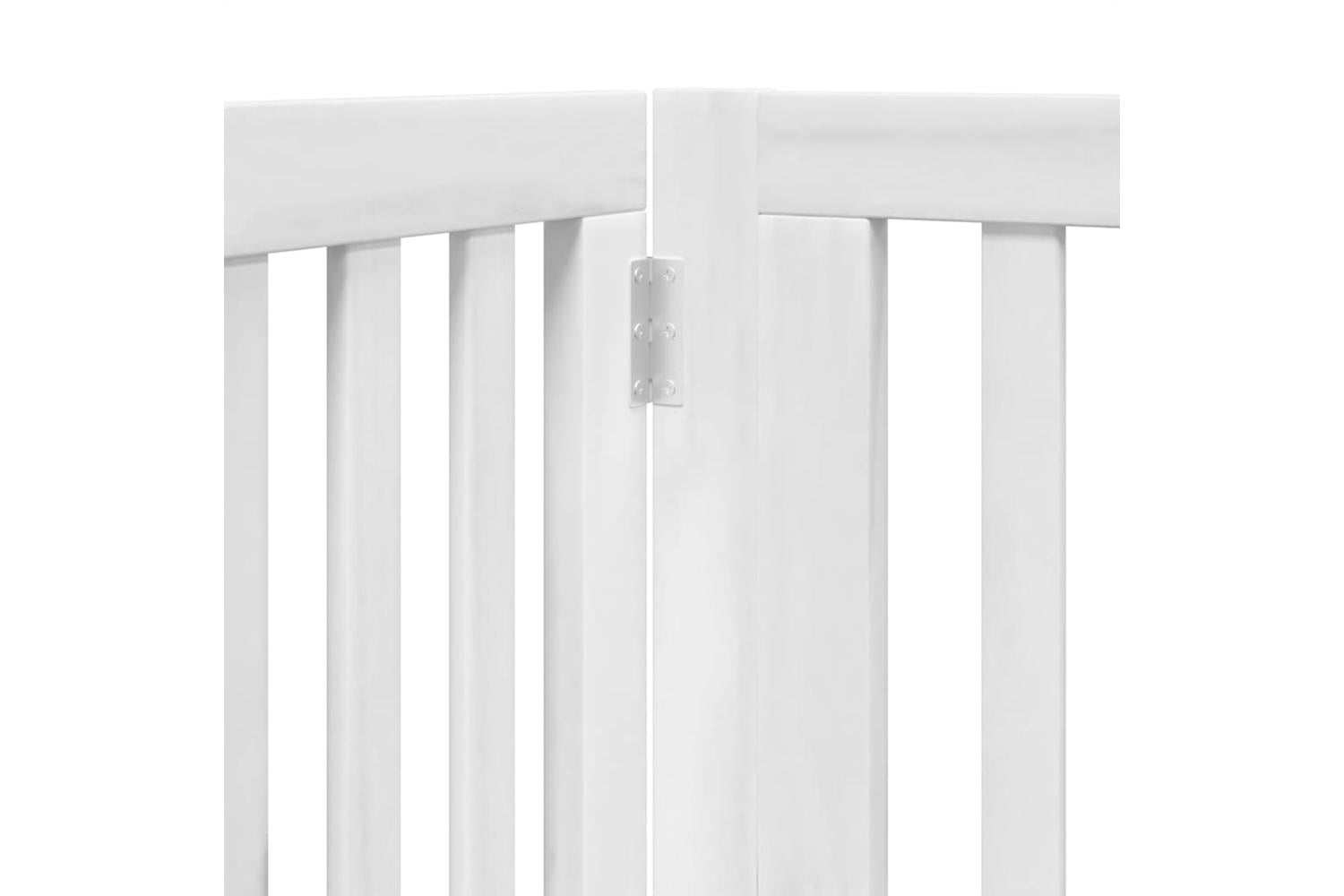 Vidaxl Dog Gate With Door Foldable 12 Panels White 960 Cm Poplar Wood-8
