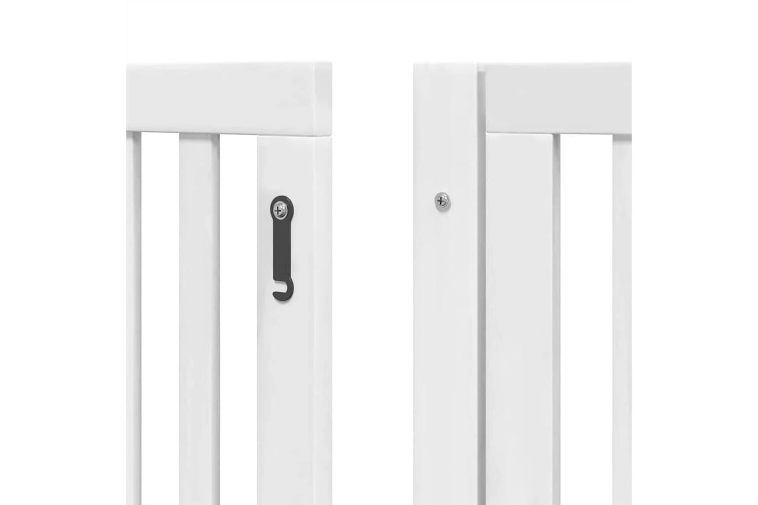 Vidaxl Dog Gate With Door Foldable 12 Panels White 960 Cm Poplar Wood-9