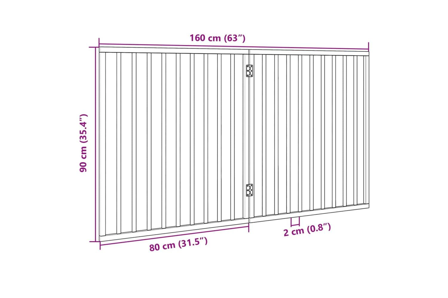 Vidaxl Dog Gate Foldable 2 Panels 160 Cm Poplar Wood-9