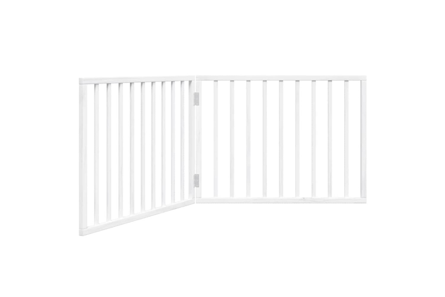 Vidaxl Dog Gate Foldable 2 Panels White 160 Cm Poplar Wood-2