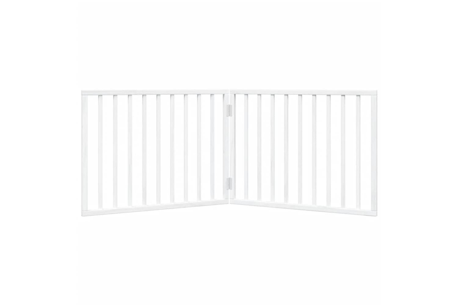 Vidaxl Dog Gate Foldable 2 Panels White 160 Cm Poplar Wood-4