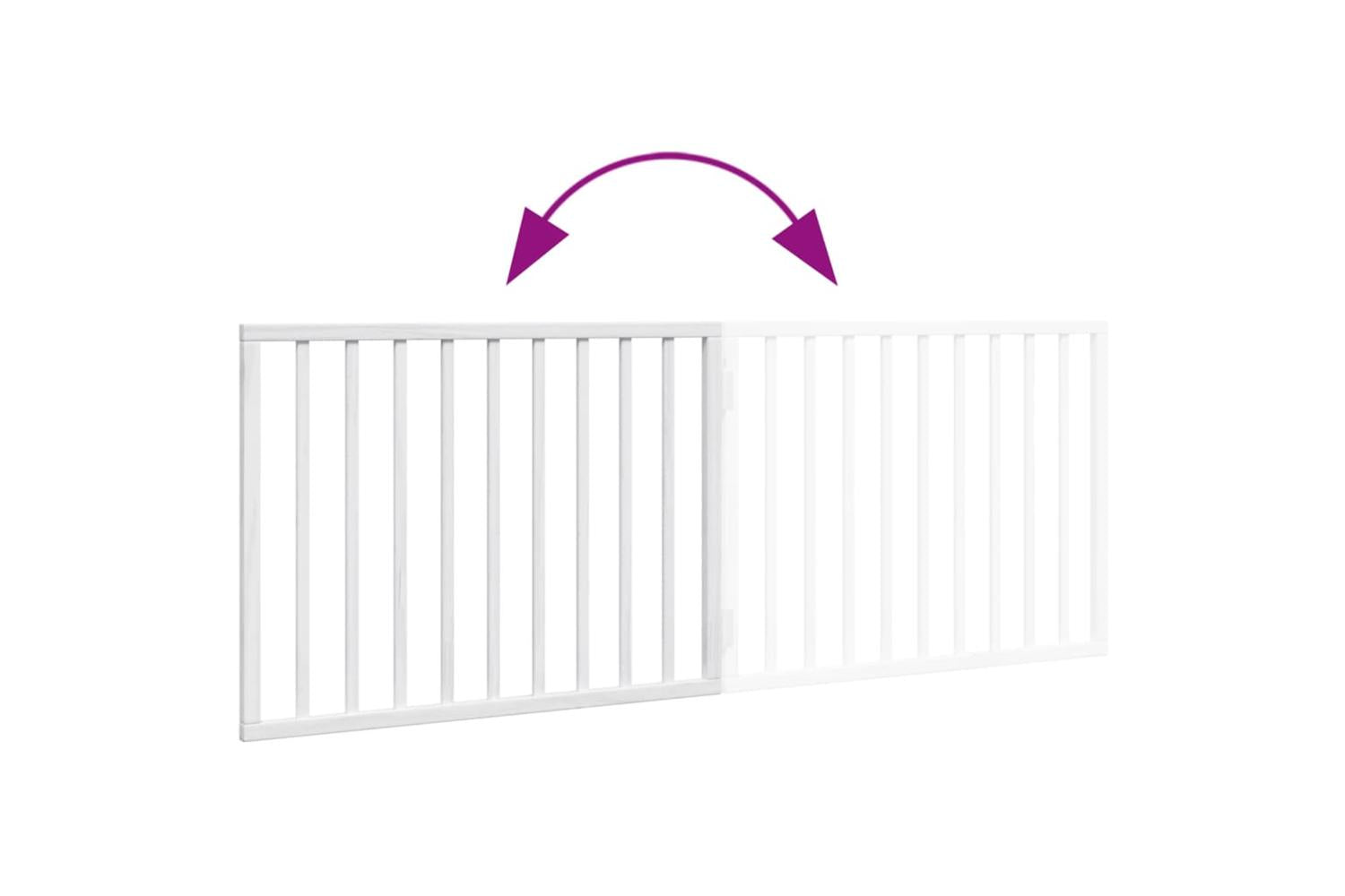 Vidaxl Dog Gate Foldable 2 Panels White 160 Cm Poplar Wood-7
