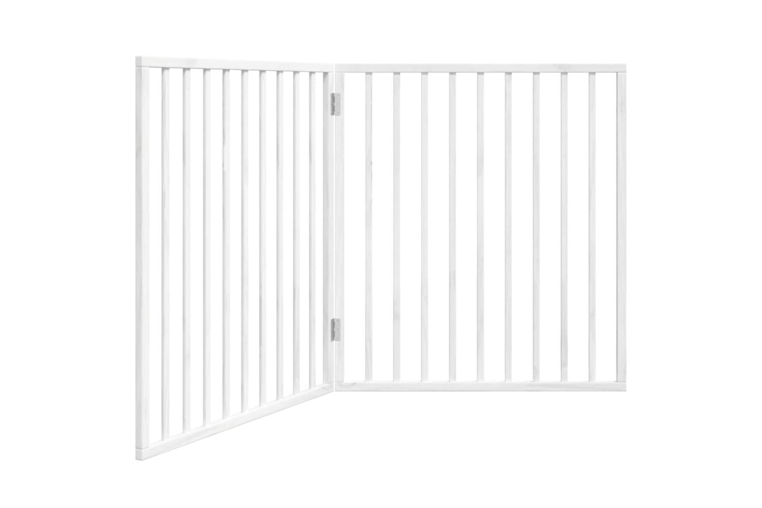 Vidaxl Dog Gate Foldable 2 Panels White 160 Cm Poplar Wood-2