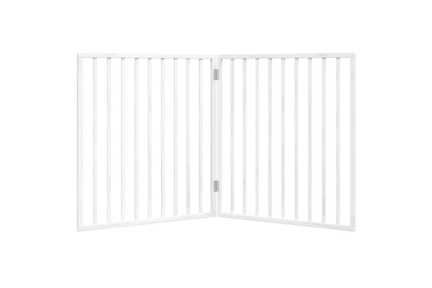 Vidaxl Dog Gate Foldable 2 Panels White 160 Cm Poplar Wood-4