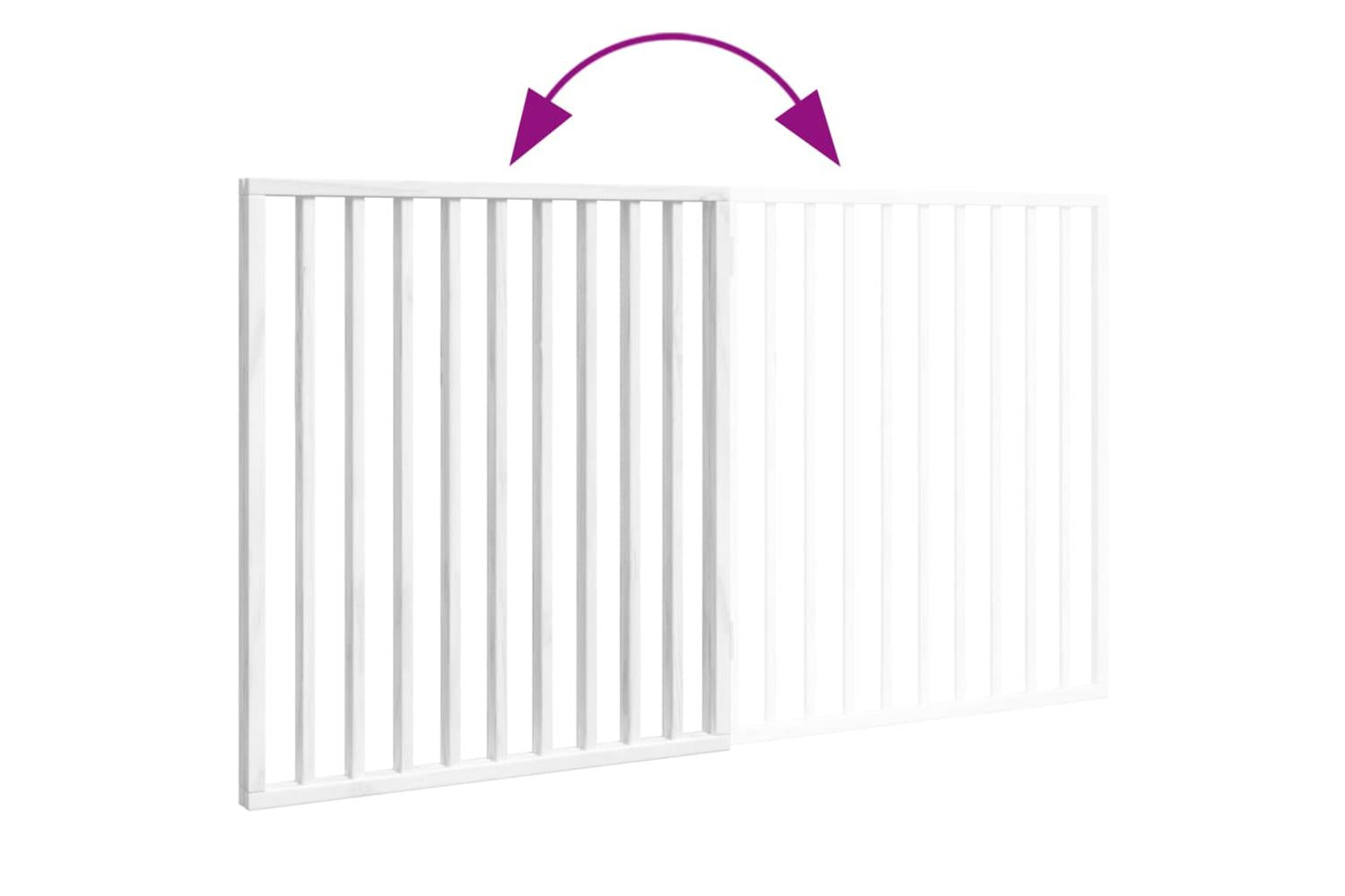 Vidaxl Dog Gate Foldable 2 Panels White 160 Cm Poplar Wood-7