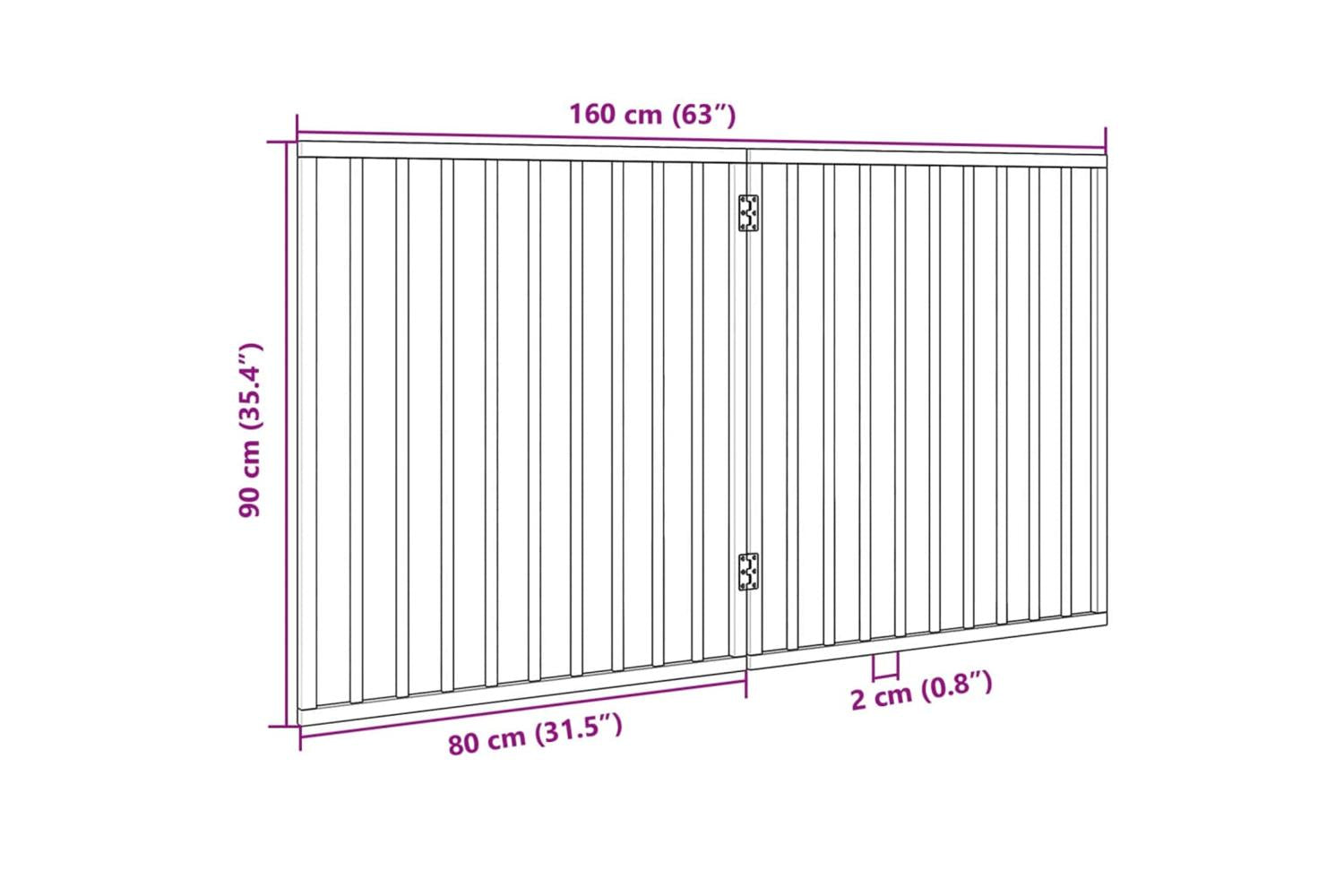 Vidaxl Dog Gate Foldable 2 Panels White 160 Cm Poplar Wood-9
