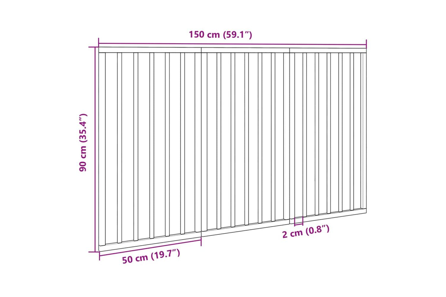 Vidaxl Dog Gate Foldable 3 Panels Black 150 Cm Poplar Wood-9