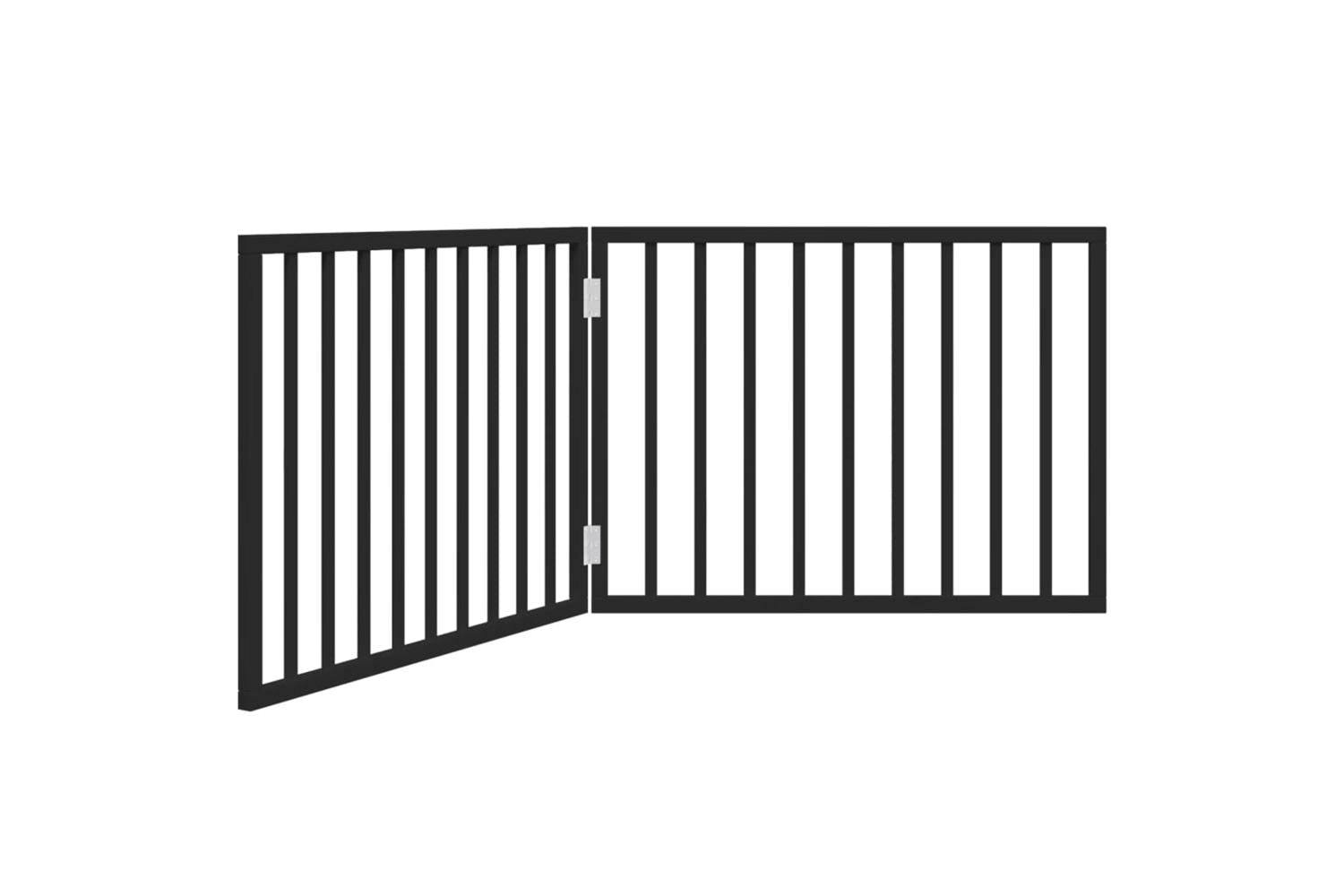Vidaxl Dog Gate Foldable 2 Panels Black 160 Cm Poplar Wood