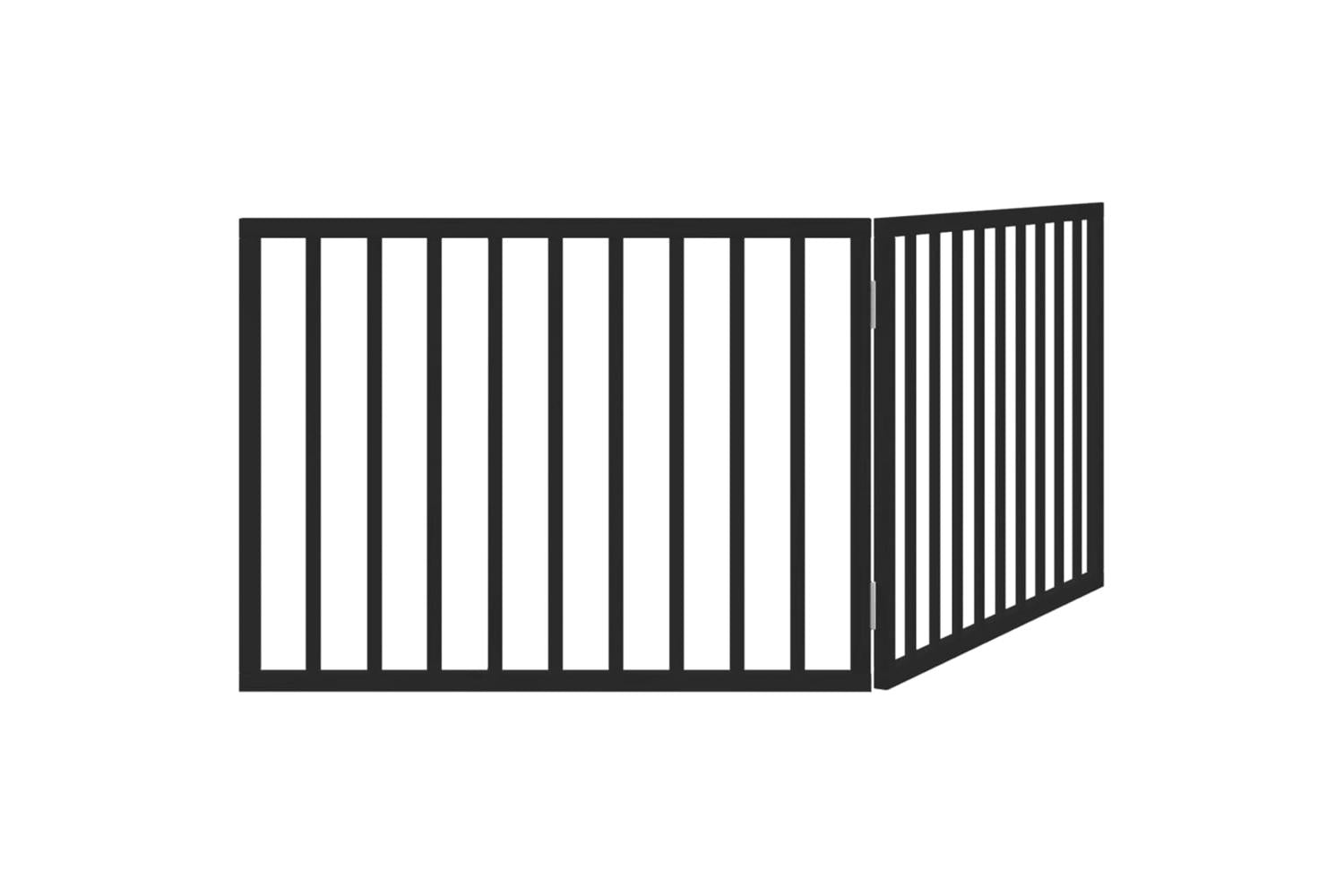Vidaxl Dog Gate Foldable 2 Panels Black 160 Cm Poplar Wood-6