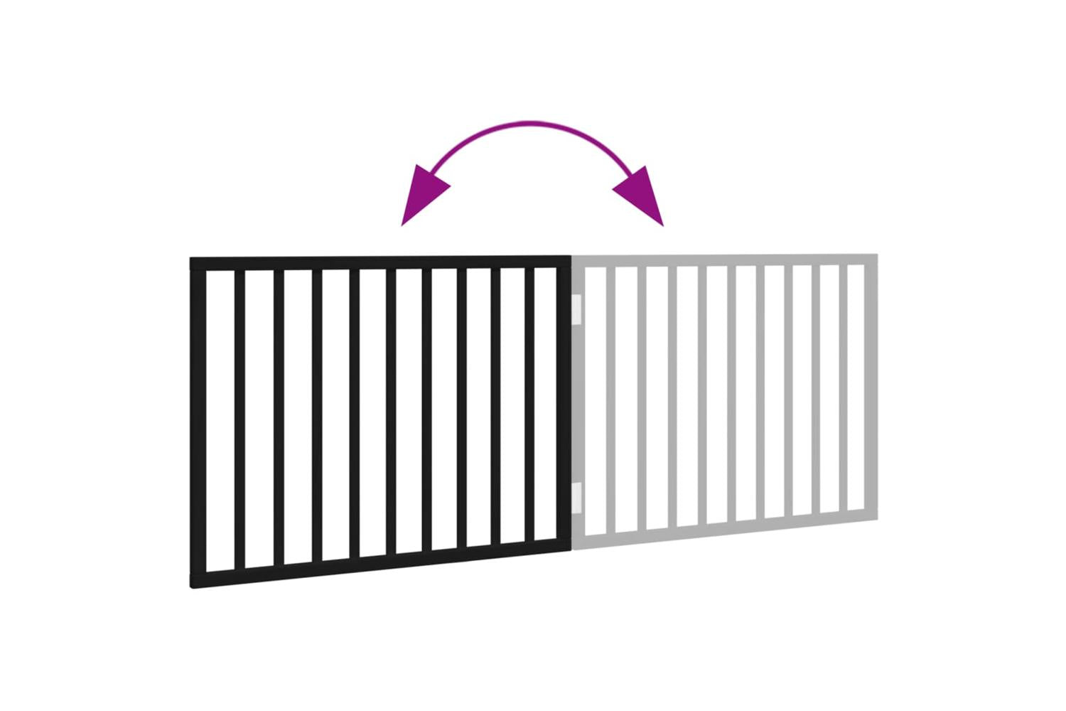 Vidaxl Dog Gate Foldable 2 Panels Black 160 Cm Poplar Wood-7
