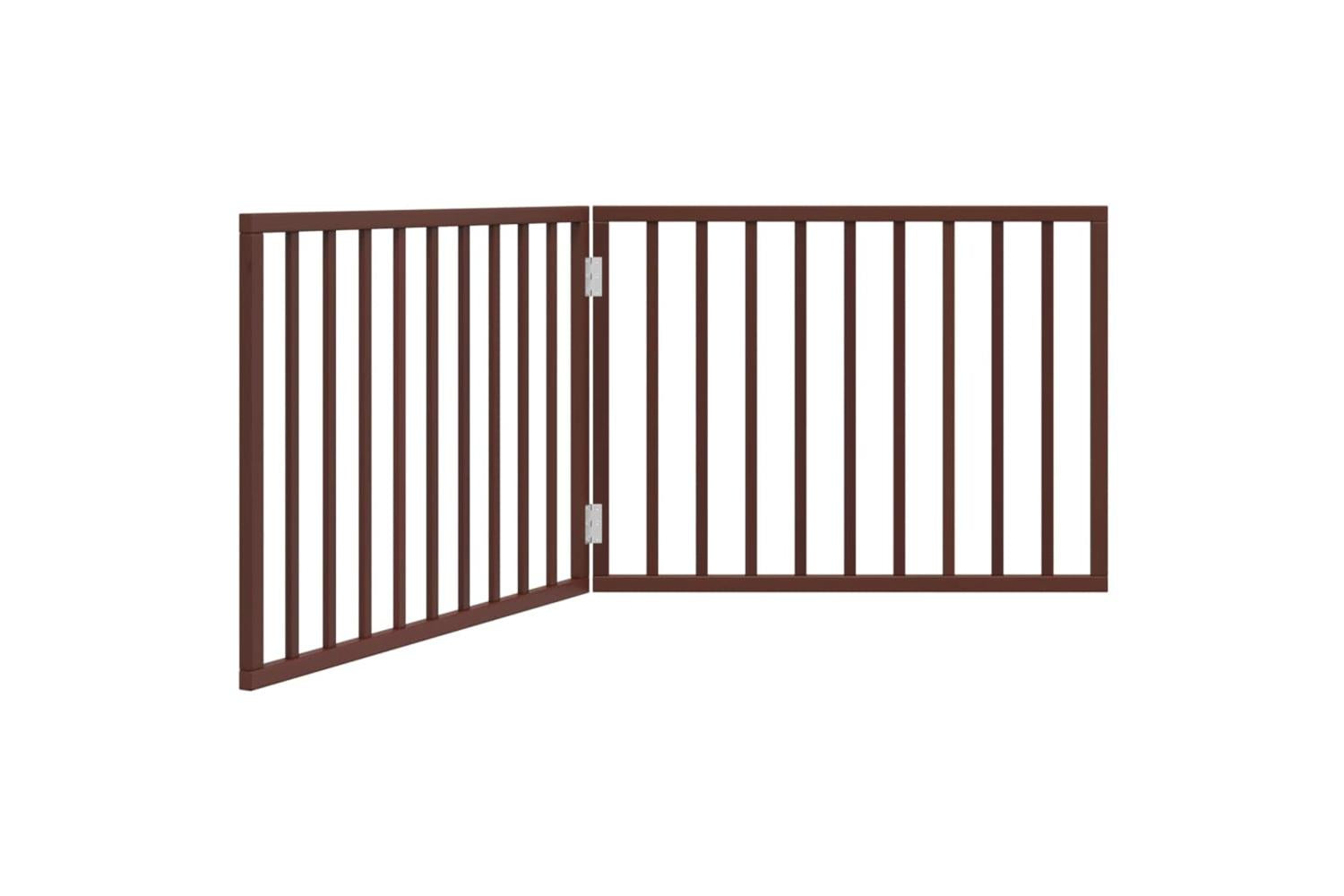 Vidaxl Dog Gate Foldable 2 Panels Brown 160 Cm Poplar Wood-2