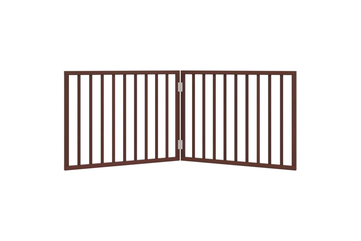 Vidaxl Dog Gate Foldable 2 Panels Brown 160 Cm Poplar Wood-4